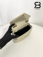 Túi YSL Loulou Small in Matelassé Size 24 White Lambskin Màu Trắng - Chi tiết logo khóa