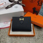 Ví Hermes Bearn Compact Wallet Noir Epsom GHW Best Pháp