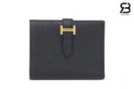 Ví Hermes Bearn Compact Wallet Noir Epsom GHW Best Pháp