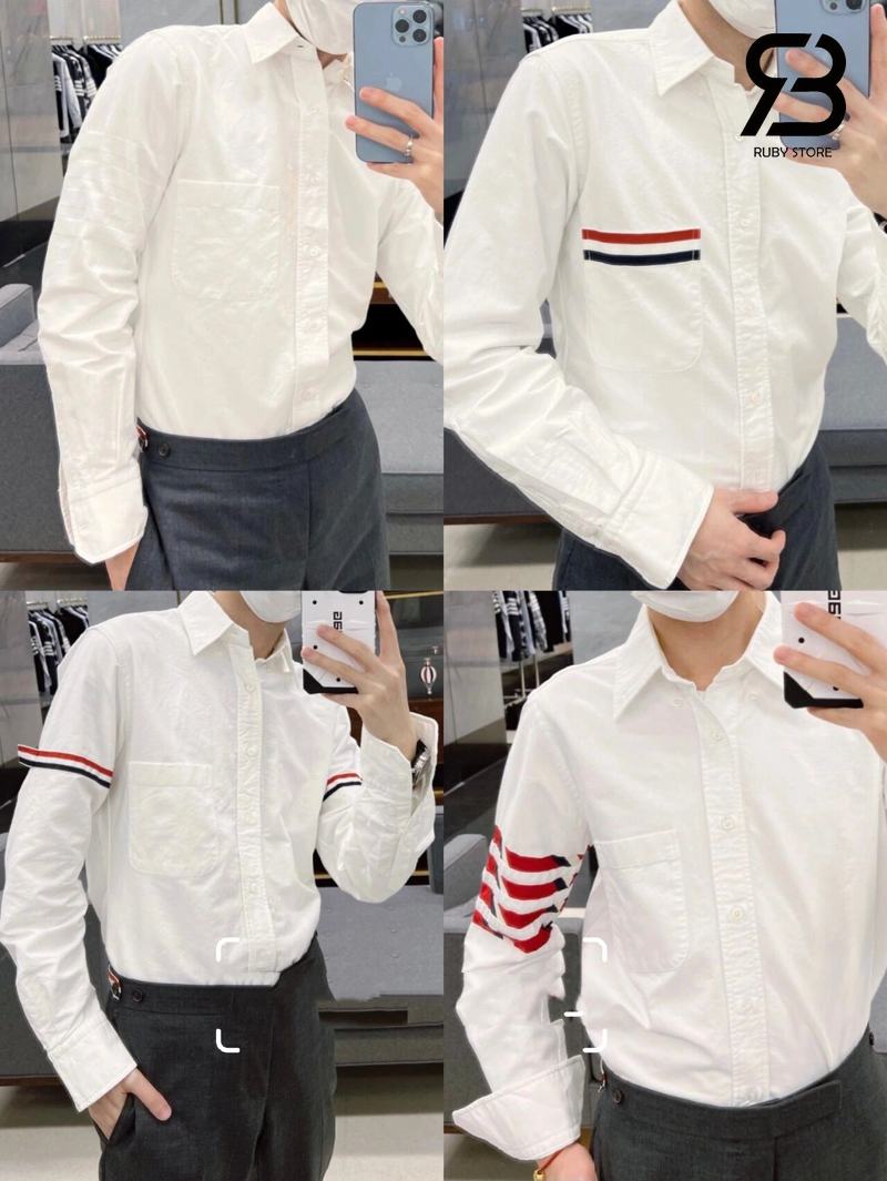 Áo thom browne màu trắng cho nam