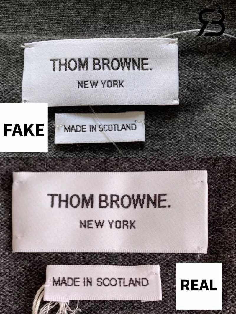Cách nhận biết áo Thom Browne chính hãng với fake qua logo, tag nhãn