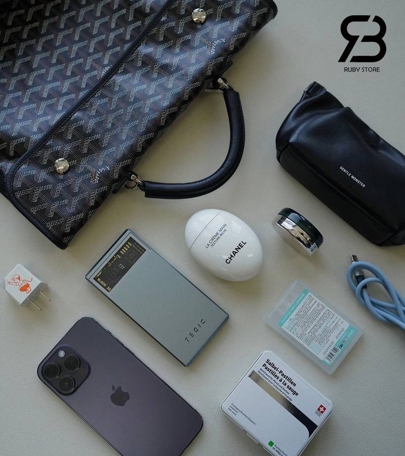 các dụng cụ để trong balo Goyard