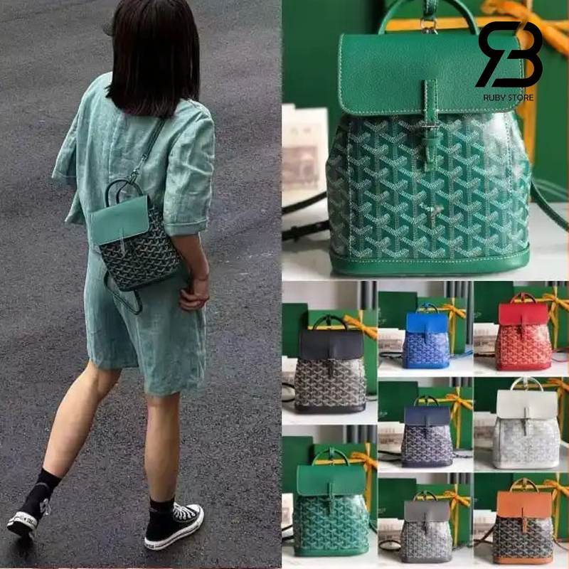 Balo Goyard mini màu xanh