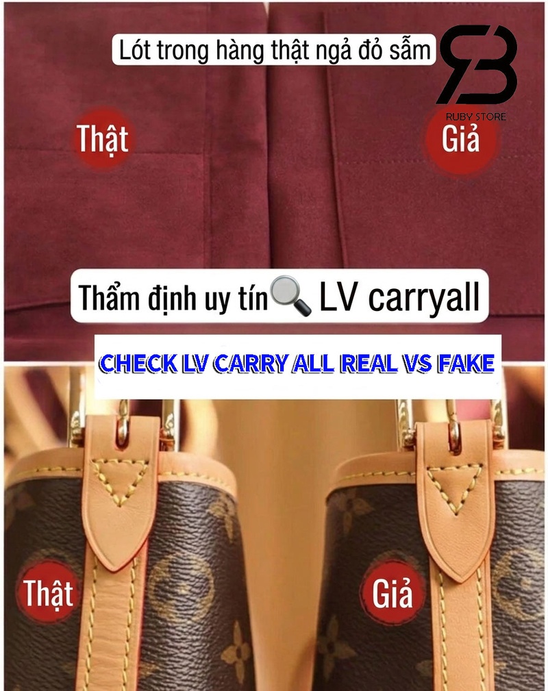 Cách phân biệt túi LV CarryAll real và fake