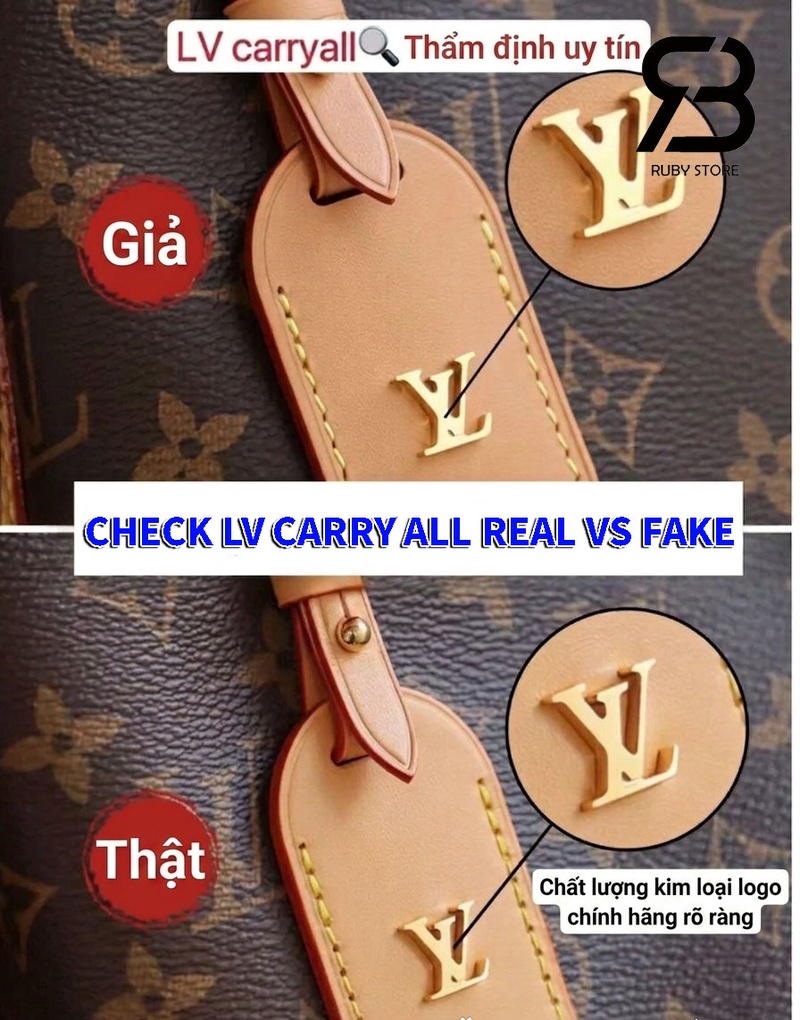 Cách phân biệt túi LV CarryAll real và fake