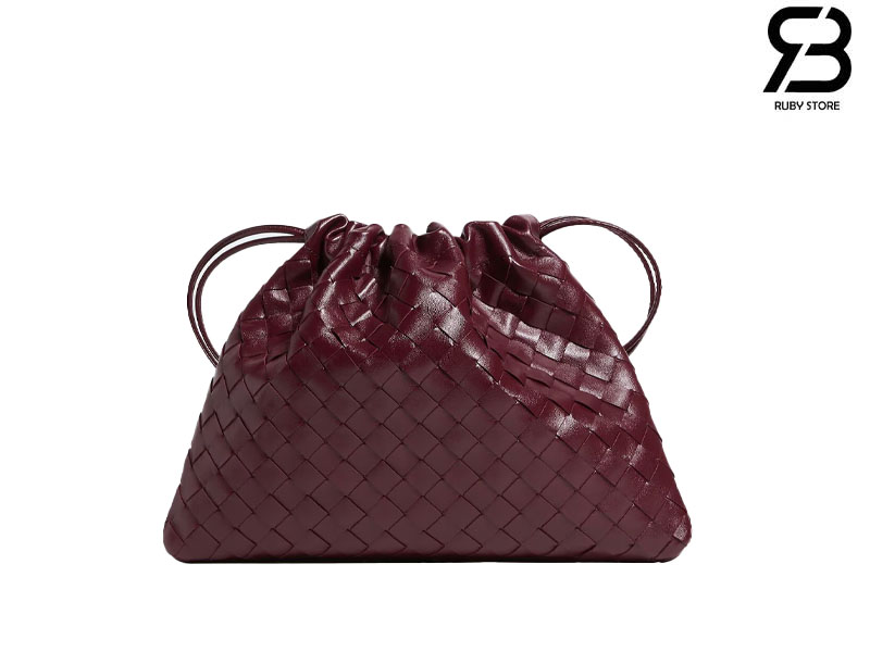Túi Bottega Veneta Dustbag Medium Barolo Intrecciato Calfskin 32CM Đỏ chính hãng