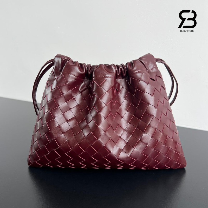 Túi Bottega Veneta Dustbag Medium Barolo Intrecciato Calfskin 32CM Đỏ sang trọng