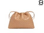 Túi Bottega Veneta Dustbag Medium Pale Brown Intrecciato Calfskin 32CM Kem