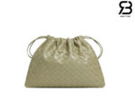 Túi Bottega Veneta Dustbag Medium Travertine Intrecciato Calfskin 32CM Xanh Olive