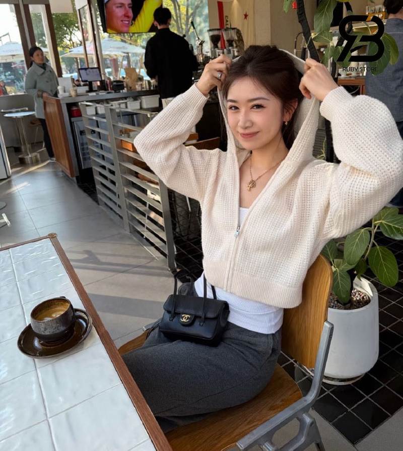 túi Chanel 26P Preppy Coco màu đen cho nữ