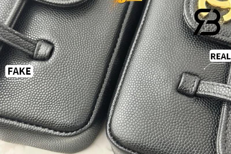 phân biệt túi Chanel 26P Preppy Coco real và fake qua chỗ nối
