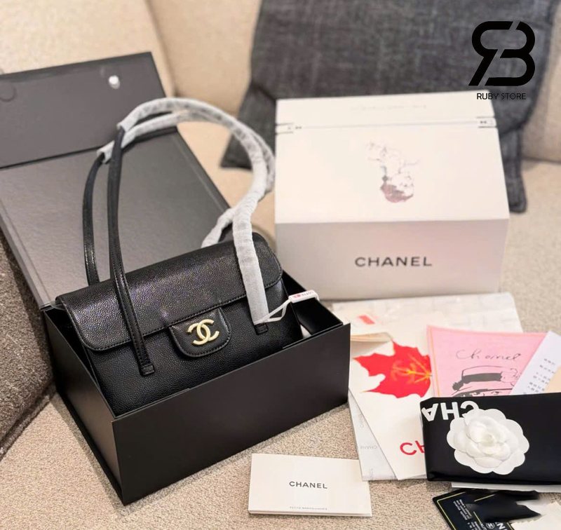 Túi Chanel 26P Preppy Coco màu đen và phụ kiện đầy đủ