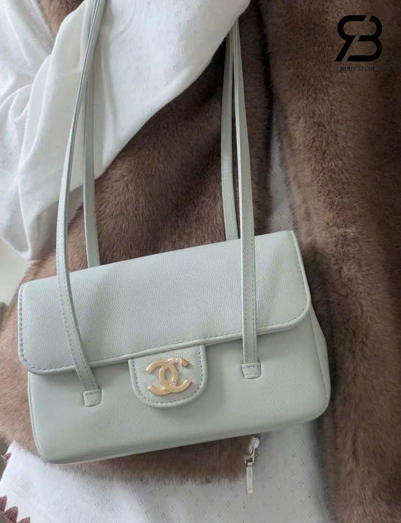 Túi Chanel 26P Preppy Coco màu xanh dương nhạt