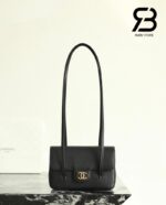 Túi Channel 26P Preppy Coco Clutch Shoulder Bag 17CM Black Caviar GHW Đen sang trọng