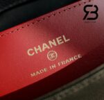 Túi Channel 26P Preppy Coco Clutch Shoulder Bag 17CM Black Caviar GHW Đen