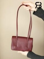 Túi Channel 26P Preppy Coco Clutch Shoulder Bag 17CM Burgundy Red Caviar GHW Đỏ