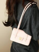 Túi Channel 26P Preppy Coco Clutch Shoulder Bag 17CM Light Pink Caviar GHW Hồng