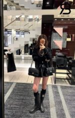 Túi Channel 26P Preppy Coco Small Flap 22CM Black Caviar GHW Đen