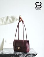 Túi Channel 26P Preppy Coco Small Flap 22CM Burgundy Red Caviar GHW Đỏ