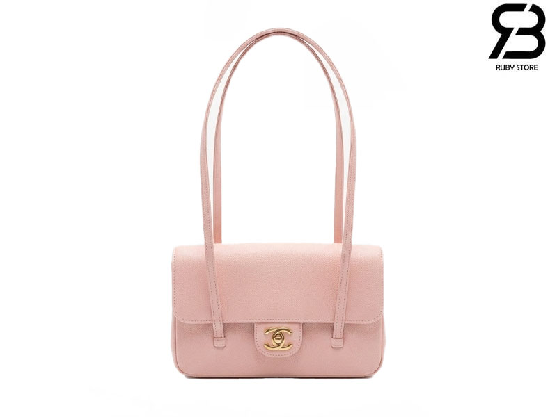 Túi Channel 26P Preppy Coco Small Flap 22CM Light Pink Caviar GHW Hồng