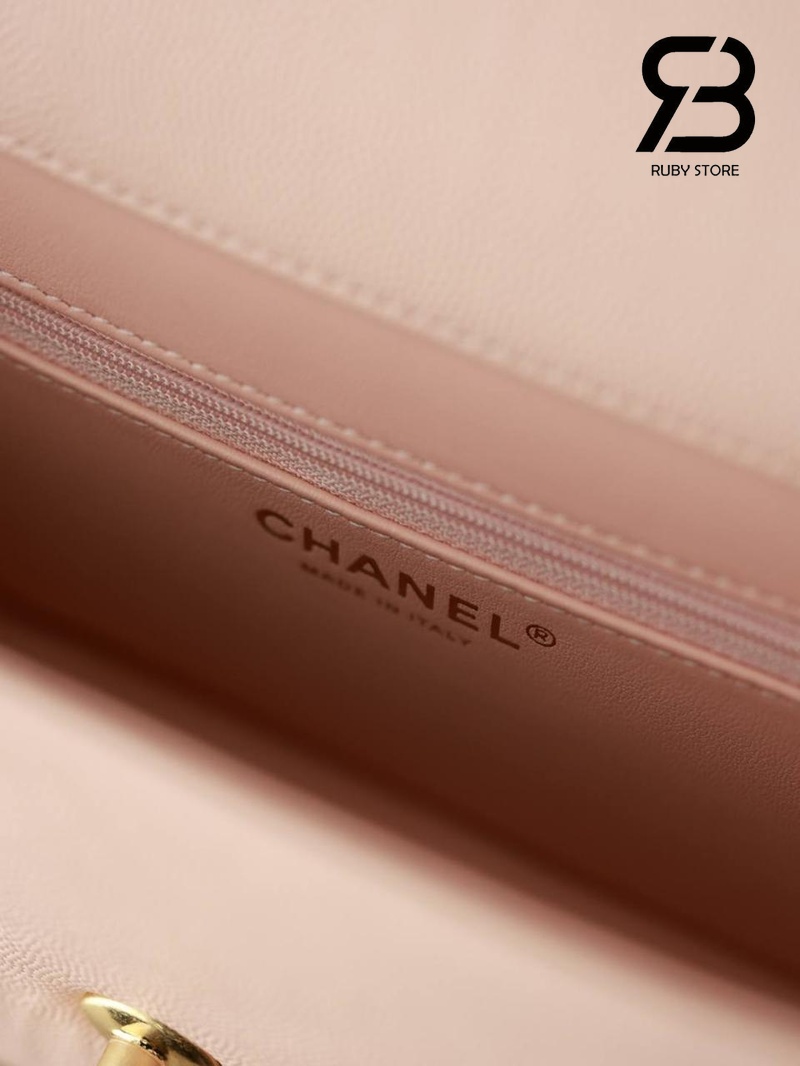 Túi Channel 26P Preppy Coco Small Flap 22CM Light Pink Caviar GHW Hồng