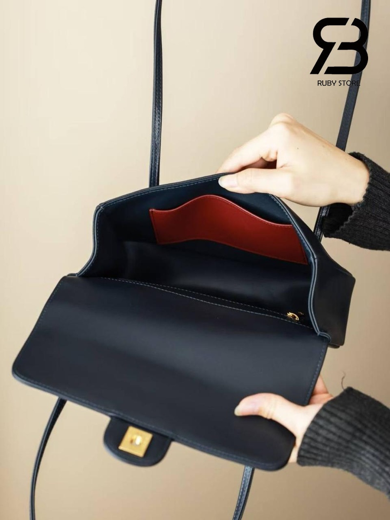 Túi Channel 26P Preppy Coco Small Flap 22CM Navy Caviar GHW Xanh Đậm