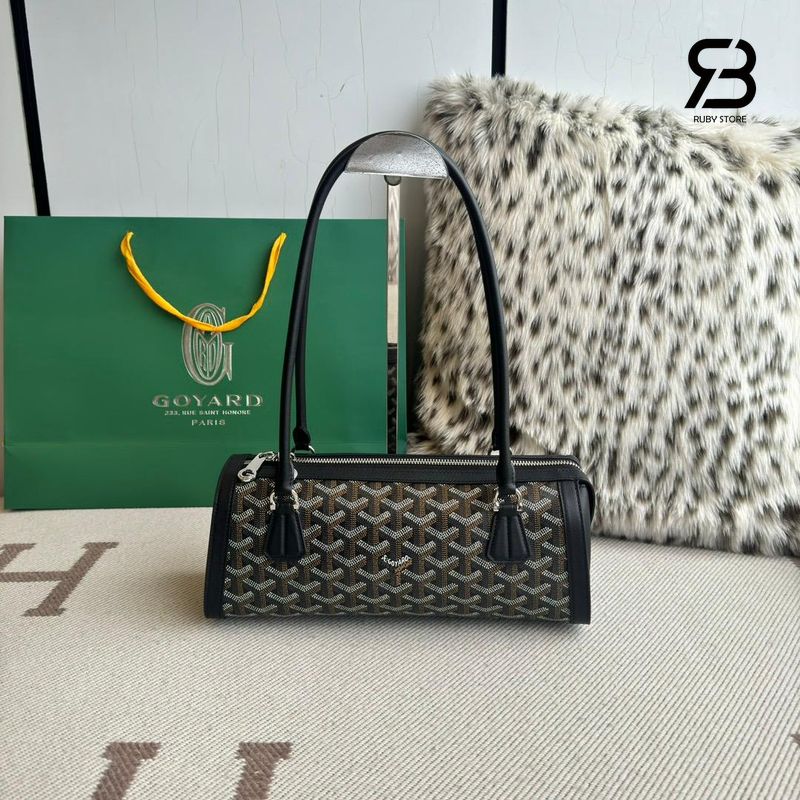 Túi Goyard Bonbonnière Bag Black Goyardine Canvas Đen sang trọng