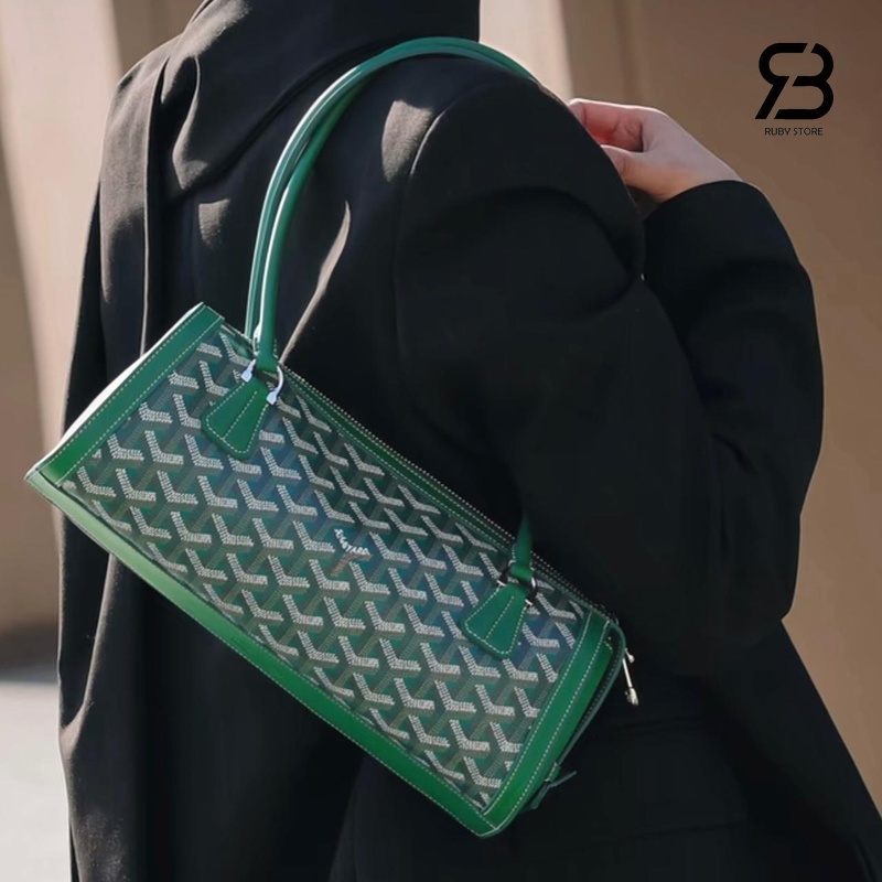 Túi Goyard Bonbonnière Bag Green Goyardine Canvas Xanh Lá