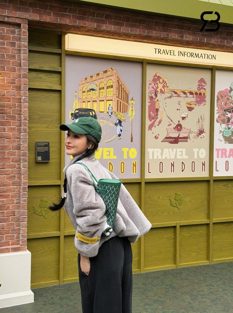 Túi Goyard Bonbonnière Bag Green Goyardine Canvas Xanh Lá sang trọng
