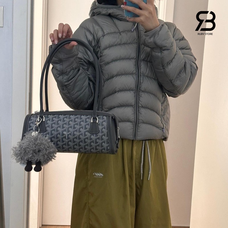 Túi Goyard Bonbonnière Bag Grey Goyardine Canvas Xám sang trọng