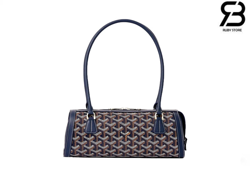 Túi Goyard Bonbonnière Bag Navy Blue Goyardine Canvas Xanh Navy