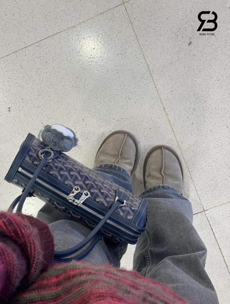 Túi Goyard Bonbonnière Bag Navy Blue Goyardine Canvas Xanh Navy
