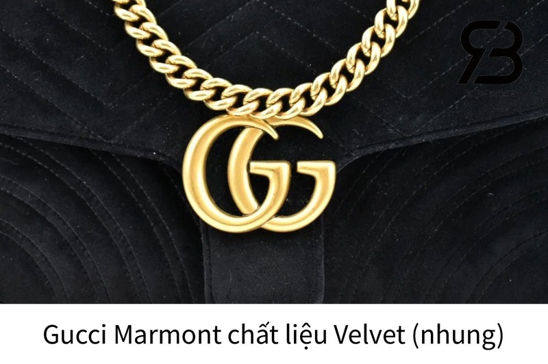 Chất liệu Velvet trên túi Gucci Marmont