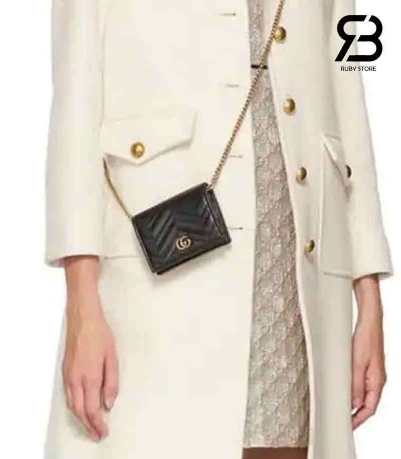 Túi Gucci Marmont Chain Wallet (WOC) màu đen