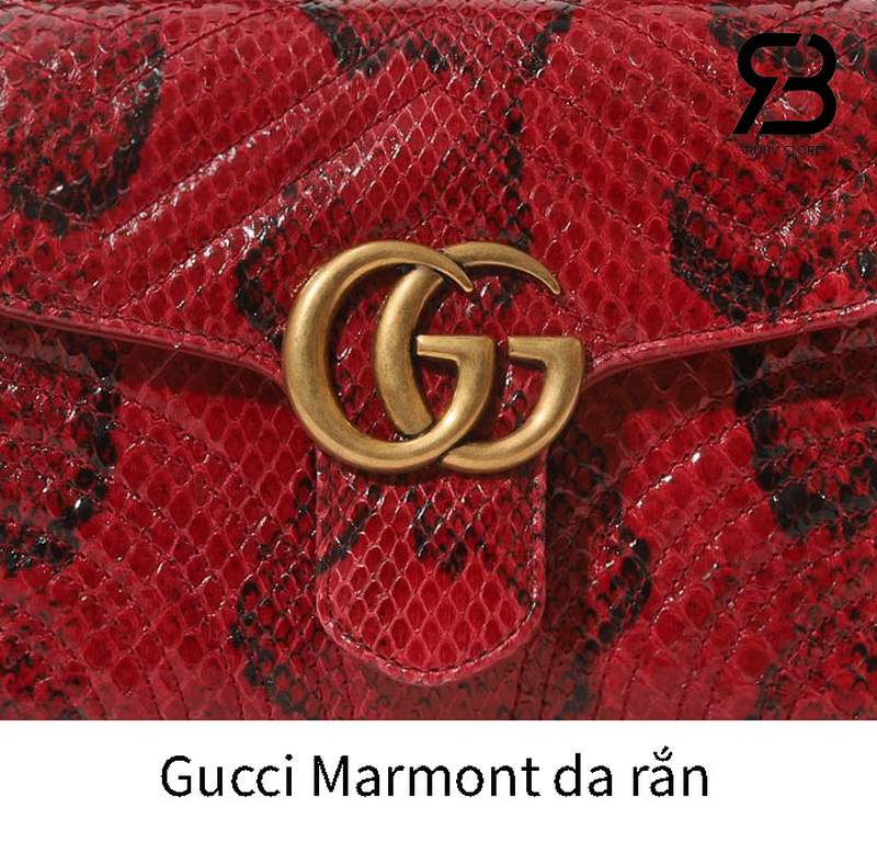 Da rắn trên túi Gucci Marmont