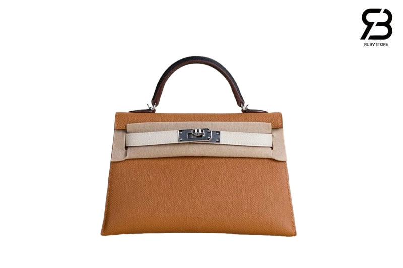Túi Hermes Mini Kelly II 20 HSS Gold Craie Epsom GHW Best Pháp sang trọng