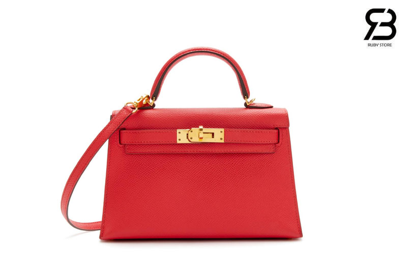 Túi Hermes Mini Kelly II 20 Rough de Coeur Epsom GHW cao cấp
