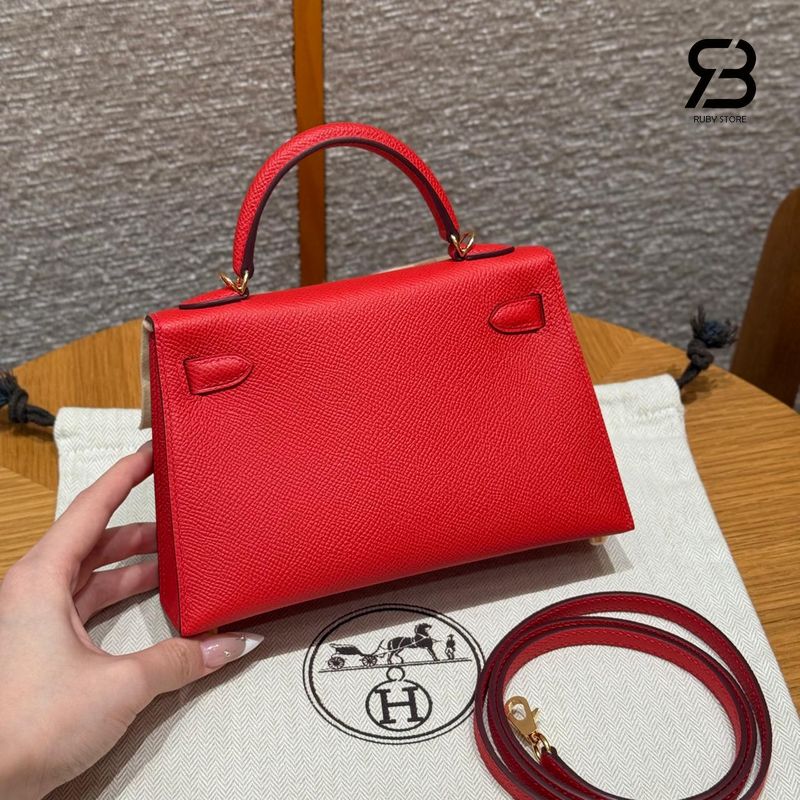 Túi Hermes Mini Kelly II 20 Rough de Coeur Epsom GHW sang trọng