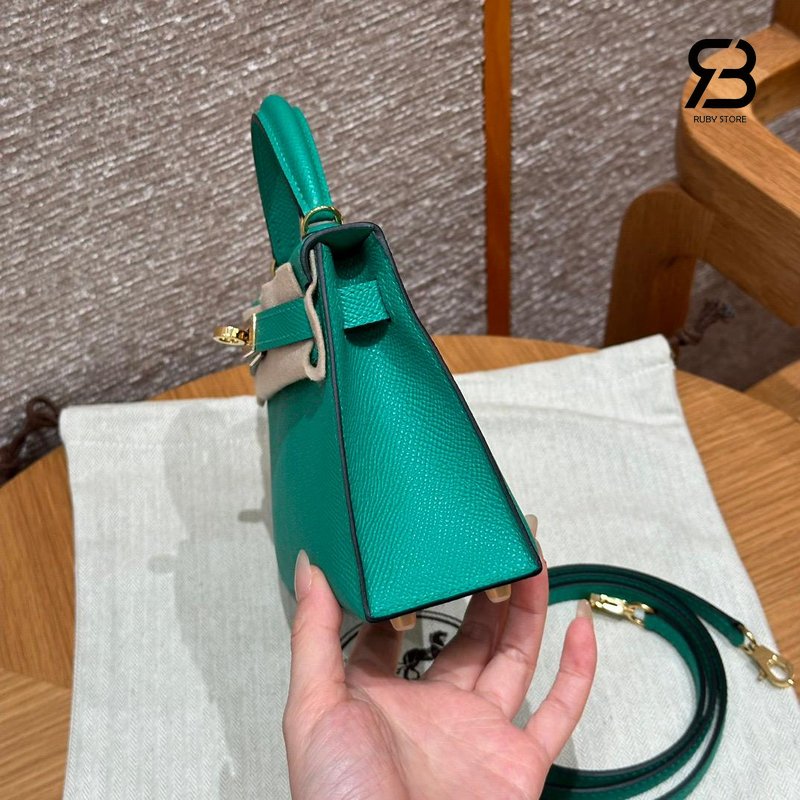 Túi Hermes Mini Kelly II 20 Vert Jade Epsom GHW Best Pháp với thiết kế tinh xảo