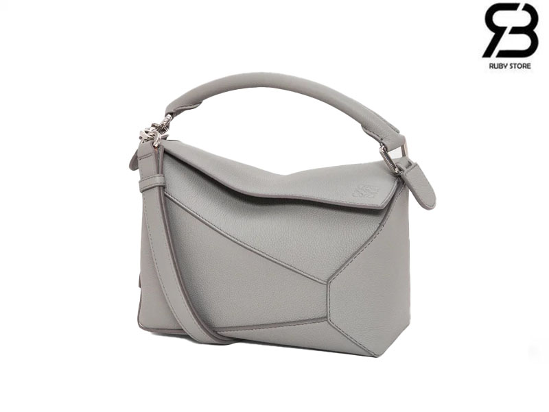 Túi Loewe Small Puzzle Edge Bag In Soft Grained Calfskin Pearl Grey