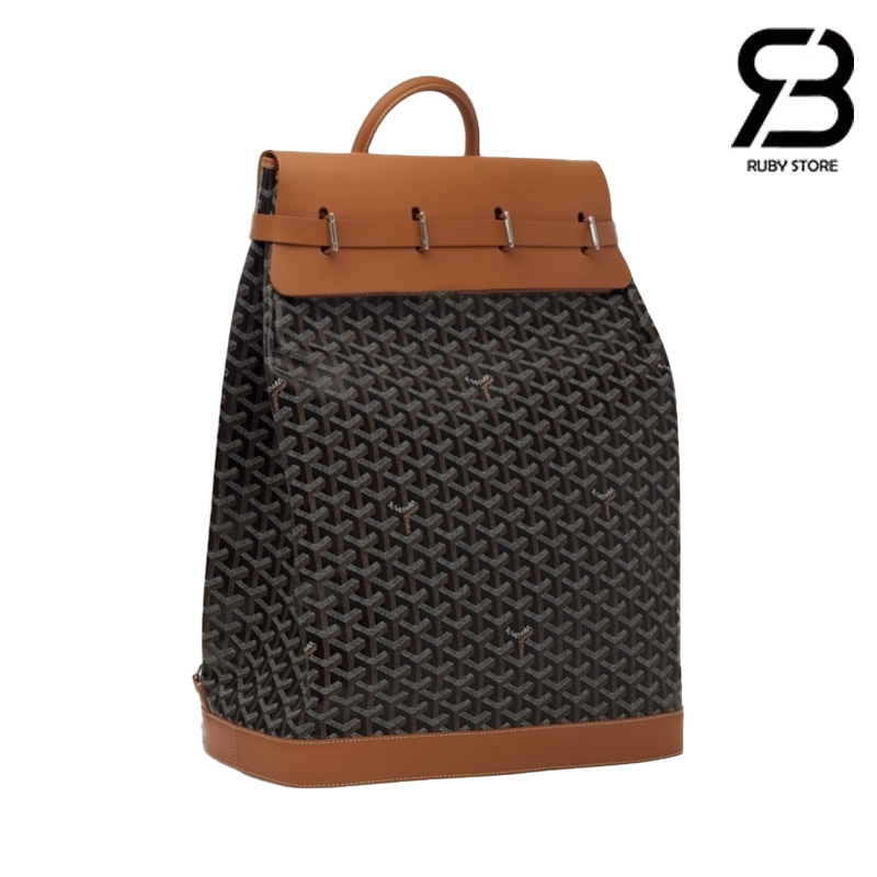 Ba Lô Goyard Goyardine Steamer PM Backpack S48 Black And Tan Nâu chất lượng cao