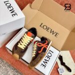 Giày LOEWE Ballet Runner 2.0 chất liệu Nylon và Calfskin màu Chocolate Coral Yellow