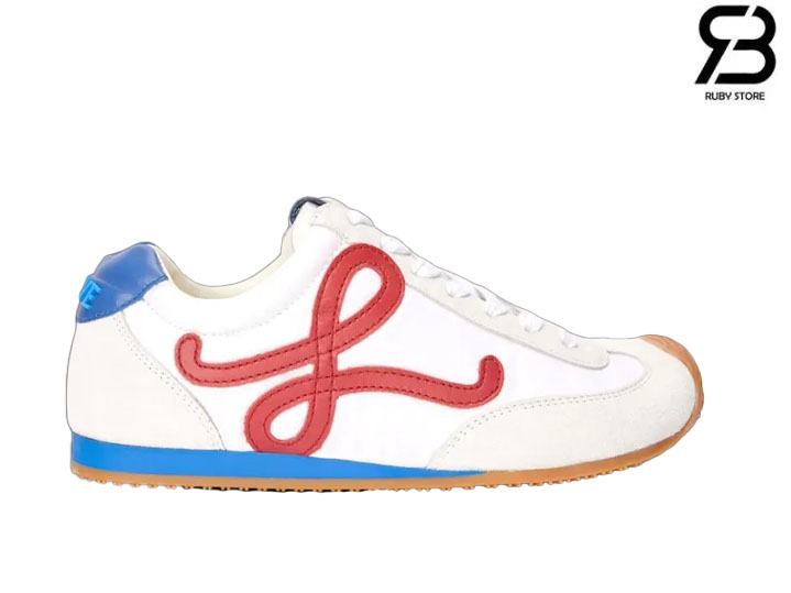 Giày LOEWE Ballet Runner 2.0 chất liệu nylon và da bê trắng đỏ xanh