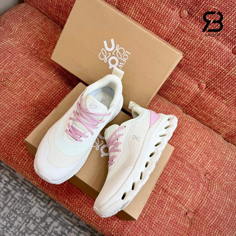 Giày Loewe x On Cloudtilt 2 White Pink Trắng Hồng chi tiết góc nghiêng