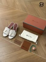 Giày Loro Piana Summer Charms Sandal 5.5Cm Suede Azure Saphiere cao cấp