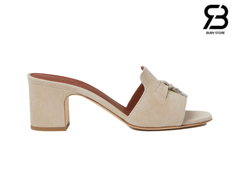 Giày Loro Piana Summer Charms Sandal 5.5Cm Suede Cashmere cao cấp