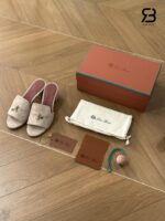 Giày Loro Piana Summer Charms Sandal 5.5Cm Suede Cashmere cao cấp