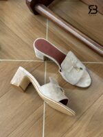 Giày Loro Piana Summer Charms Sandal 5.5Cm Suede Cashmere chất lượng cao