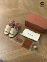 Giày Loro Piana Summer Charms Sandal 5.5Cm Suede Sandstone chất lượng tốt