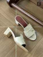 Giày Loro Piana Summer Charms Sandal 5.5Cm Suede Sandstone cao cấp
